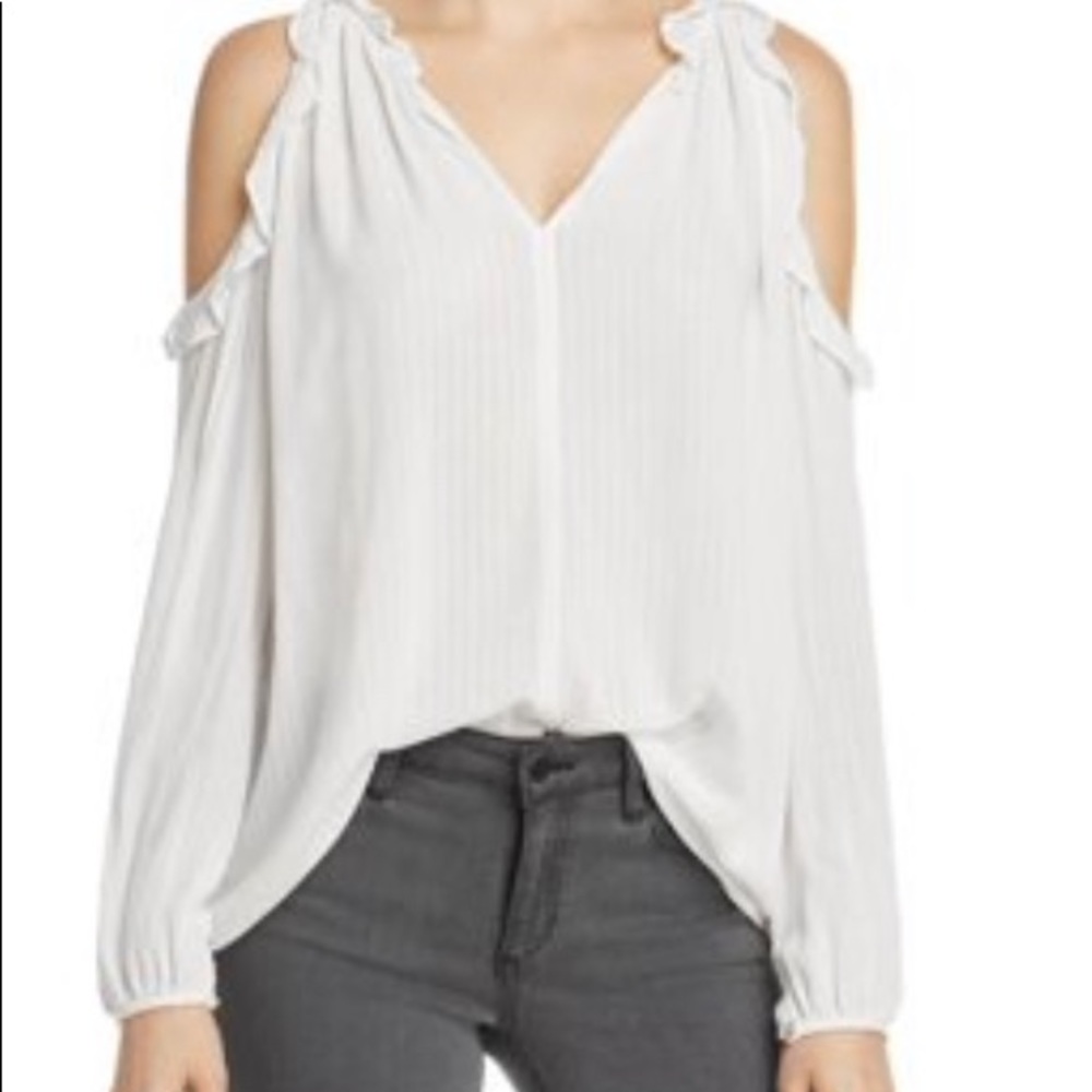 NWOT Velvet Off White Cold Shoulder Top Size M